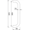KWS ajtófogantyú 8758 - L 325 mm lyuktáv. 300 mm ? 25 mm nemesacél matt