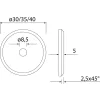 KWS támasztó rozetta fa/üvegajtóhoz - ? 30mm nemesacél