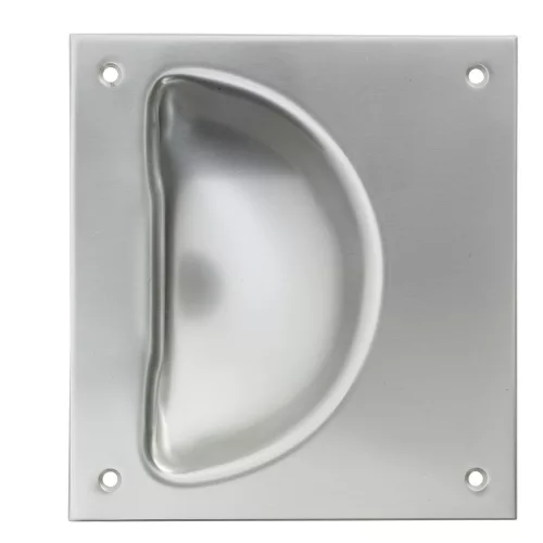 KWS tolóajtó kagylófogantyú 5205 szögletes 120 x 130 mm acél ezüst lakkozott