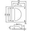 KWS tolóajtó kagylófogantyú 5205 szögletes 120 x 130 mm acél fekete lakkozott