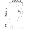 KWS ajtófogantyú 84 - félkör 330mm lyuktáv. 300mm ? 30mm rozsdamentes
