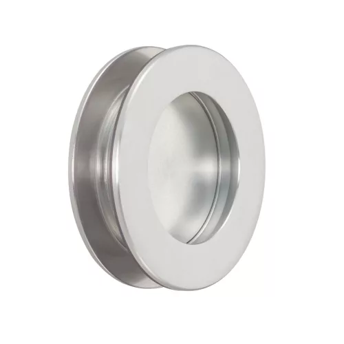 KWS tolóajtókagyló pár 5254 kerek üvegvastagság 8 - 10 mm alu ezüst eloxált