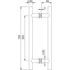 KWS ajtófogantyú 8142 - hossz 720 mm alumínium nemesacél hatás