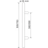SCHÖSSWENDER rúdfogantyúpár - hossz: 1200 mm lyuktávolság: 1000 mm nemesacél