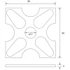 Díszrozetta (gerendaalátét) átmérő 80x80x4 mm furat-átmérő 13 mm fekete porszórt acél