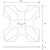 Díszrozetta (gerendaalátét) átmérő 80x80x4 mm furat-átmérő 17 mm fekete porszórt acél