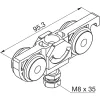 HELM 73 görgőkocsi tartócsavarral M8x35