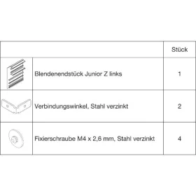   HAWA Junior 100/Z takarósapka szett klipes előlaphoz 66 mm balos ezüst (30143)