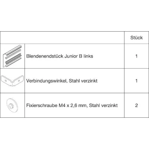 HAWA Junior 100/B takarósapka szett klipes előlaphoz 53 mm balos ezüst (30145)