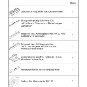   HAWA Junior 100/B-Pocket vasalatszett fához SoftMove rugós ütköző +20 mm (30265)