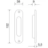 MARCHESI tolóajtókagylófogantyú 38 x 152 mm sárgaréz fekete