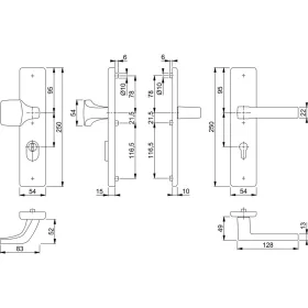   HOPPE AUSTIN biztonsági kilincsgarnitúra PZ88 42-52 mm fekete