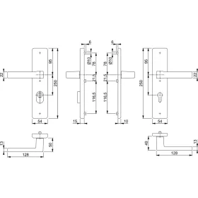   HOPPE AUSTIN biztonsági kilincsgarnitúra PZ88 62-72 mm fekete