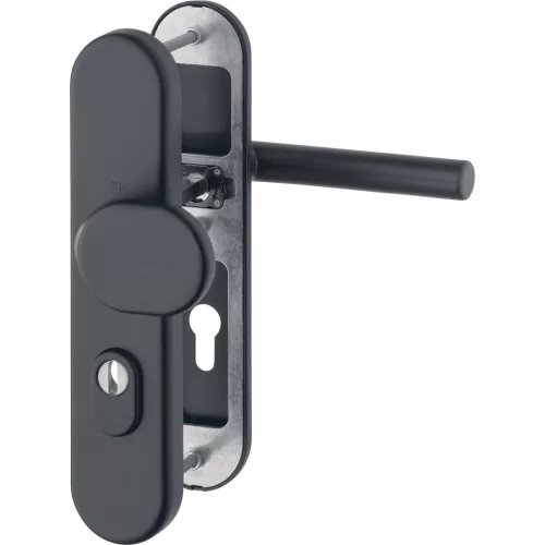 HOPPE AMSTERDAM biztonsági gomb/kilincs garnitúra PZ88 62-72 mm fekete