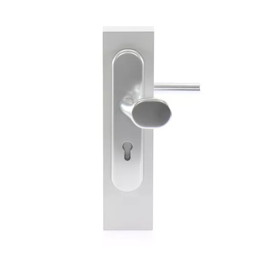 HOPPE AMSTERDAM biztonsági gomb/kilincs garnitúra PZ88 62-72 mm ezüst