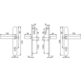   HOPPE LIVERPOOL biztonsági kilincsgarnitúra PZ92 77-82 mm nemesacél