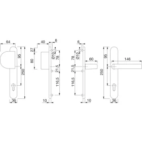   HOPPE LIVERPOOL biztonsági gomb/kilincs garnitúra PZ92 77-82 mm ezüst