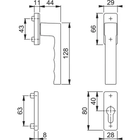 HOPPE TOULON belső ablakkilincs-félgarnitúra  fehér