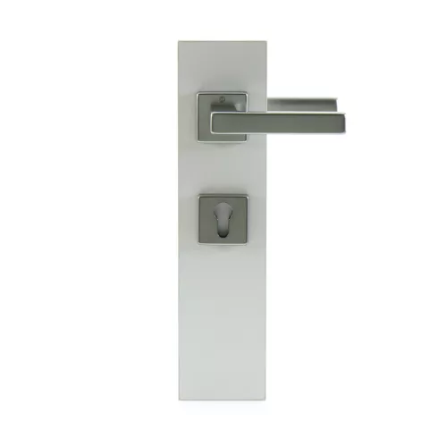 AUSTIN rozettás PZ kilincsgarnitúra, alumínium nemesacél hatású