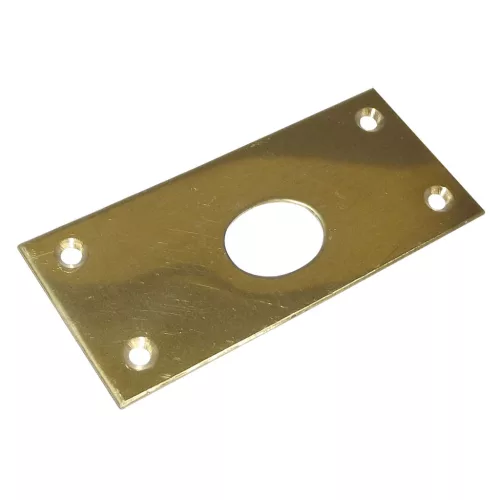 Retesz zárólemez egyenes ovális lyukkal 78 x 34 mm fényes sárgaréz