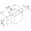 Rúdtartó harmonika kapu rudazatos reteszéhez rúd 30 x 10 mm horganyzott acél