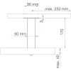 Bárkonzol Capri fa egyenes 50 x 50 mm 170 mm magas nemesacél hatású alumínium