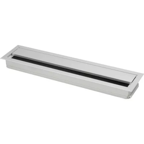 Kábelátvezető szögletes porvédő kefével 350x70x25 mm alumínium eloxált