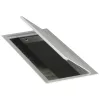 Kábelátvezető szögletes porvédő kefével 300x120x25 mm alumínium eloxált
