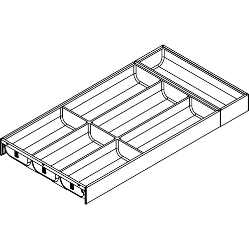 BLUM AMBIA-LINE evőeszköztartó 600 mm szél. 300 mm acél karbonfekete