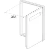 Ronda balos szekrényajtó AX57LS 442x602 mm rozsdamentes