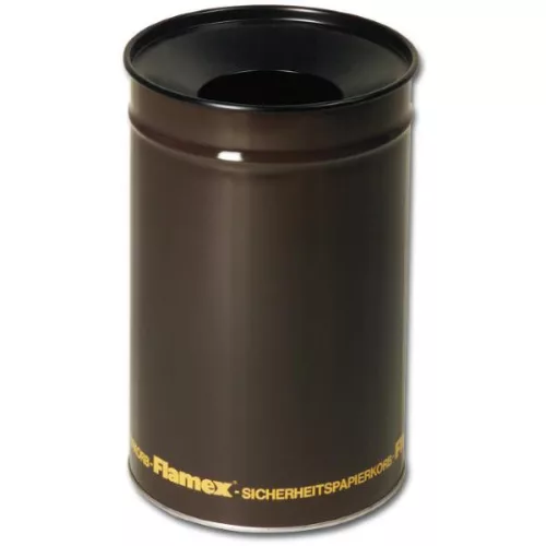 Biztonsági papírkosár Flamex 13L barna lakkozot(fedél fekete)
