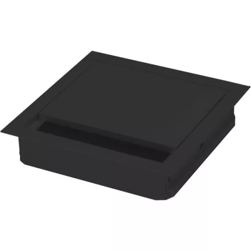 Szögletes kábelátvezetés porvédő kefével 70x70x25mm alumínium fekete RAL 9005