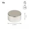 Neodímium mágnes kerek átmérő 10x5mm tapadóerő 35kg 10 db.