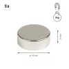 Neodímium mágnes kerek átmérő 14x5mm tapadás 6kg 5 db.