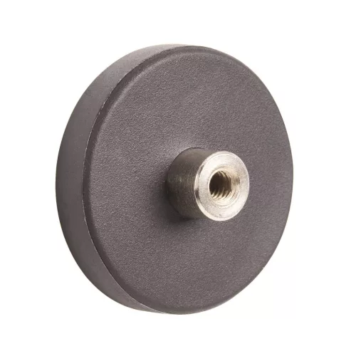 Gumírozott neodímium mágnes 31 mm átmérőjű M4 menettel teherbírás 11 kg
