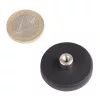Gumírozott neodímium mágnes 31 mm átmérőjű M4 menettel teherbírás 11 kg