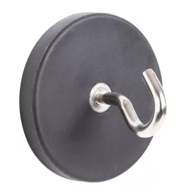   Gumírozott neodímium mágnes átmérő 43 mm kampóval teherbírás 12 kg