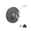 Gumírozott neodímium mágnes átmérő 43 mm kampóval teherbírás 12 kg