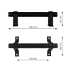 Tolóajtó fogantyú 200 mm hosszú matt fekete