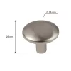 Zamora bútorgomb 28 mm átmérőjű matt nikkel