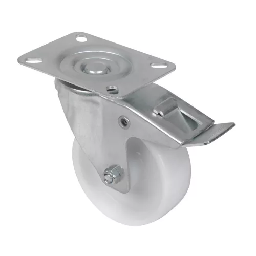 Szállítókerék forgó fékkel 100 mm átmérőjű nejlon
