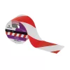 Figyelmeztető szalag piros-fehér 50mikron x 75mm x 100m