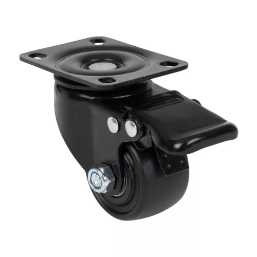 Fékes forgógörgő 50 mm átmérő 100 kg teherbírás fekete
