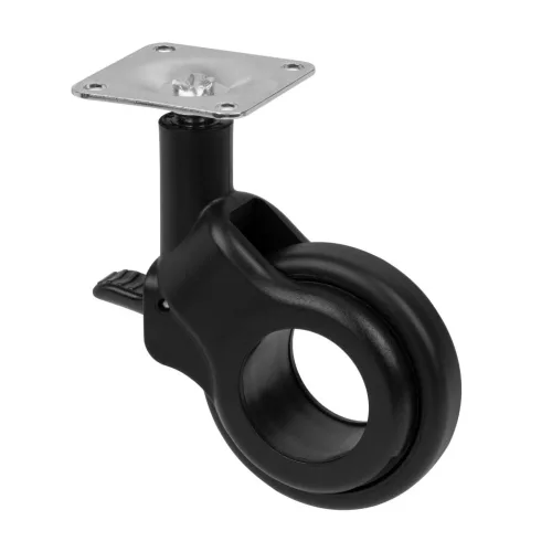 Design bútorkerék 60 mm átmérőjű forgó talppal fékkel teherbírás 30 kg fekete