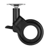 Design bútorkerék 60 mm átmérőjű forgó talppal fékkel teherbírás 30 kg fekete