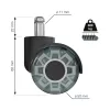 Kancelářské kolečko průměr 50 mm s čepem průměr 11 mm átlátszó nosnost 60 kg 5 ks