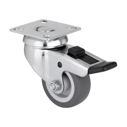 Kemény padlóra való készülékgörgő forgó fékkel átmérő 50 mm teherbírás 40 kg