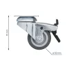 Kemény padlóra való készülékgörgő forgó fékkel átmérő 50 mm teherbírás 40 kg
