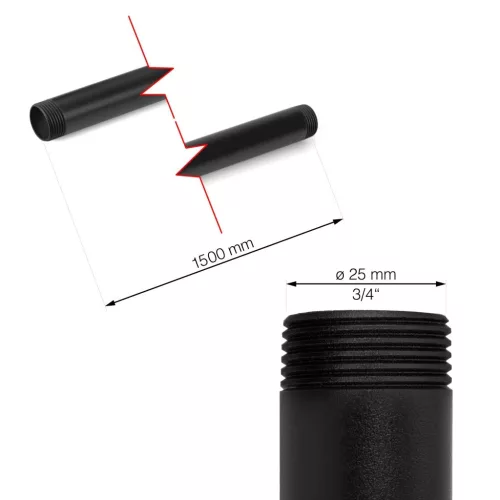 Walteco Rusticline cső 3/4", 1500mm, RT-33