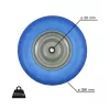 Defekttűrő kerék átmérő 390 mm tengelyátmérő 20 mm kék gumi teherbírás 200 kg